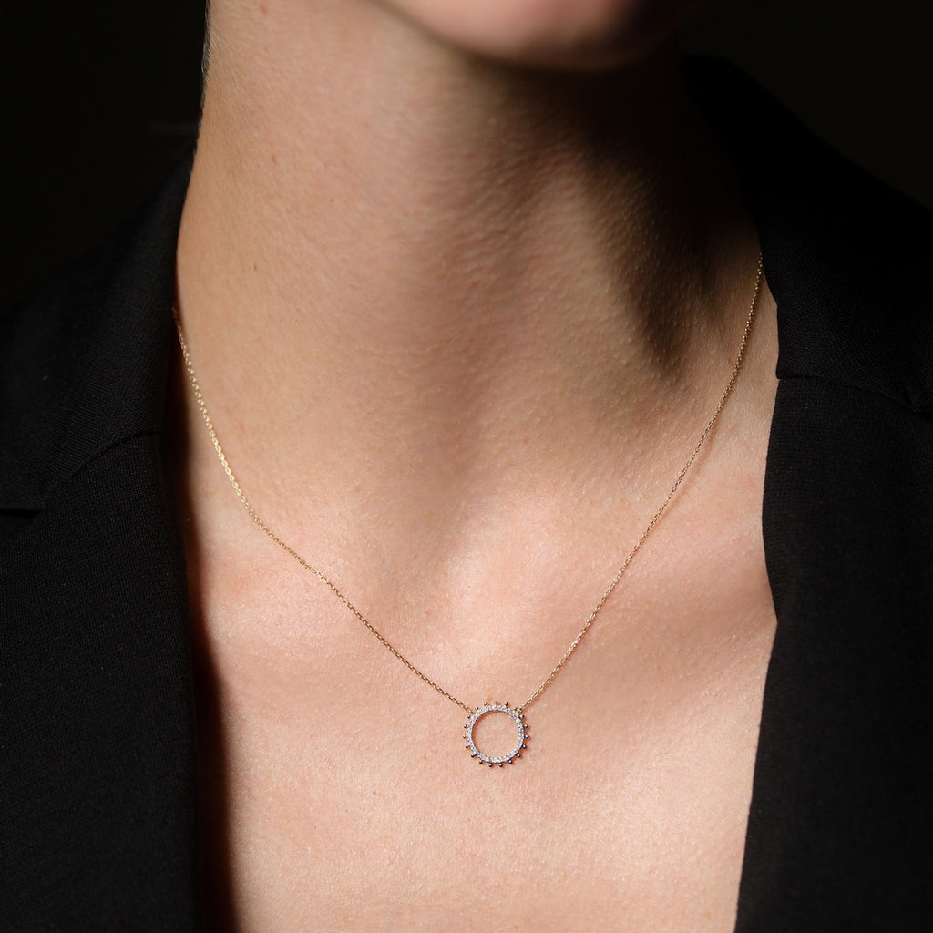 "Assia" Necklace D0.096Ct/35 - Yellow Gold