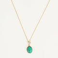 Collier Goute De Malachite - Or Jaune 375/1000