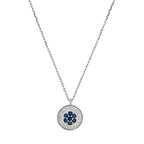 Collier "Bouclier" Diamant 0,07/20 Et Saphir 0,18/7