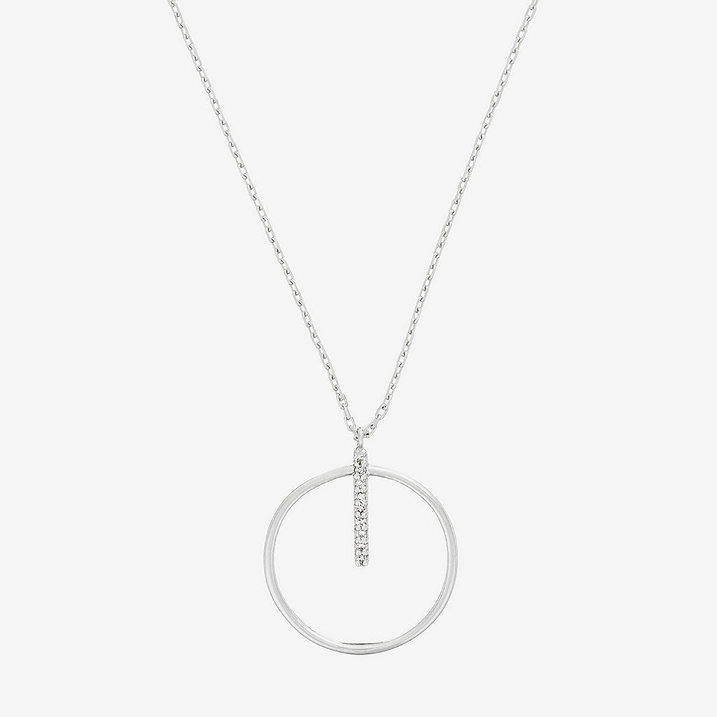 "Prodigious Circle" Necklace D0.03/9 - 375/1000 White Gold