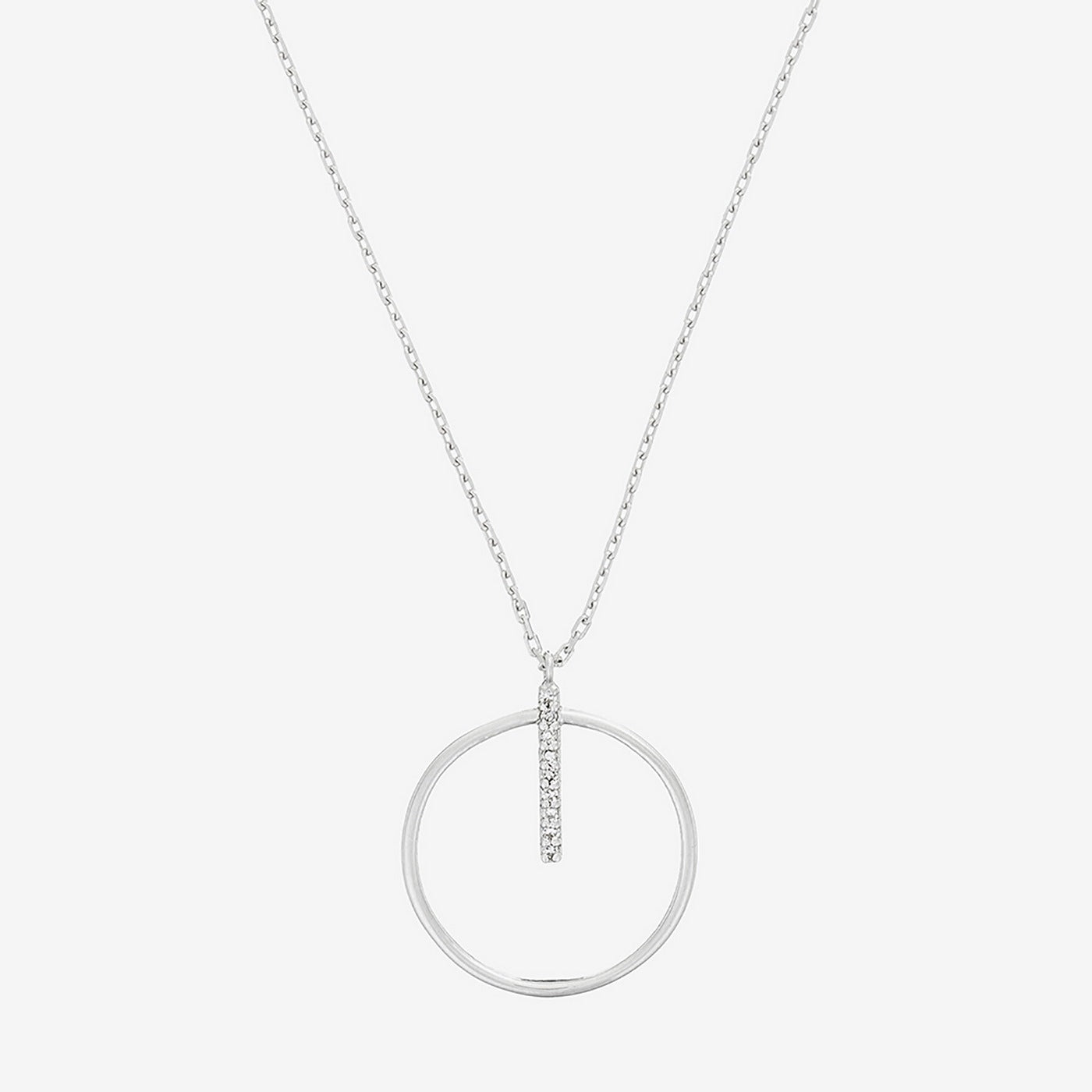 "Prodigious Circle" Necklace D0.03/9 - 375/1000 White Gold