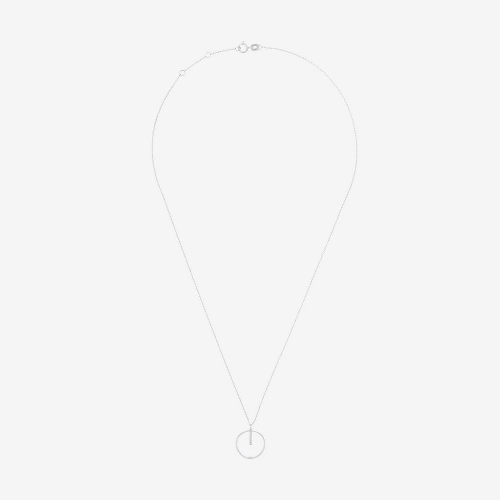 "Prodigious Circle" Necklace D0.03/9 - 375/1000 White Gold