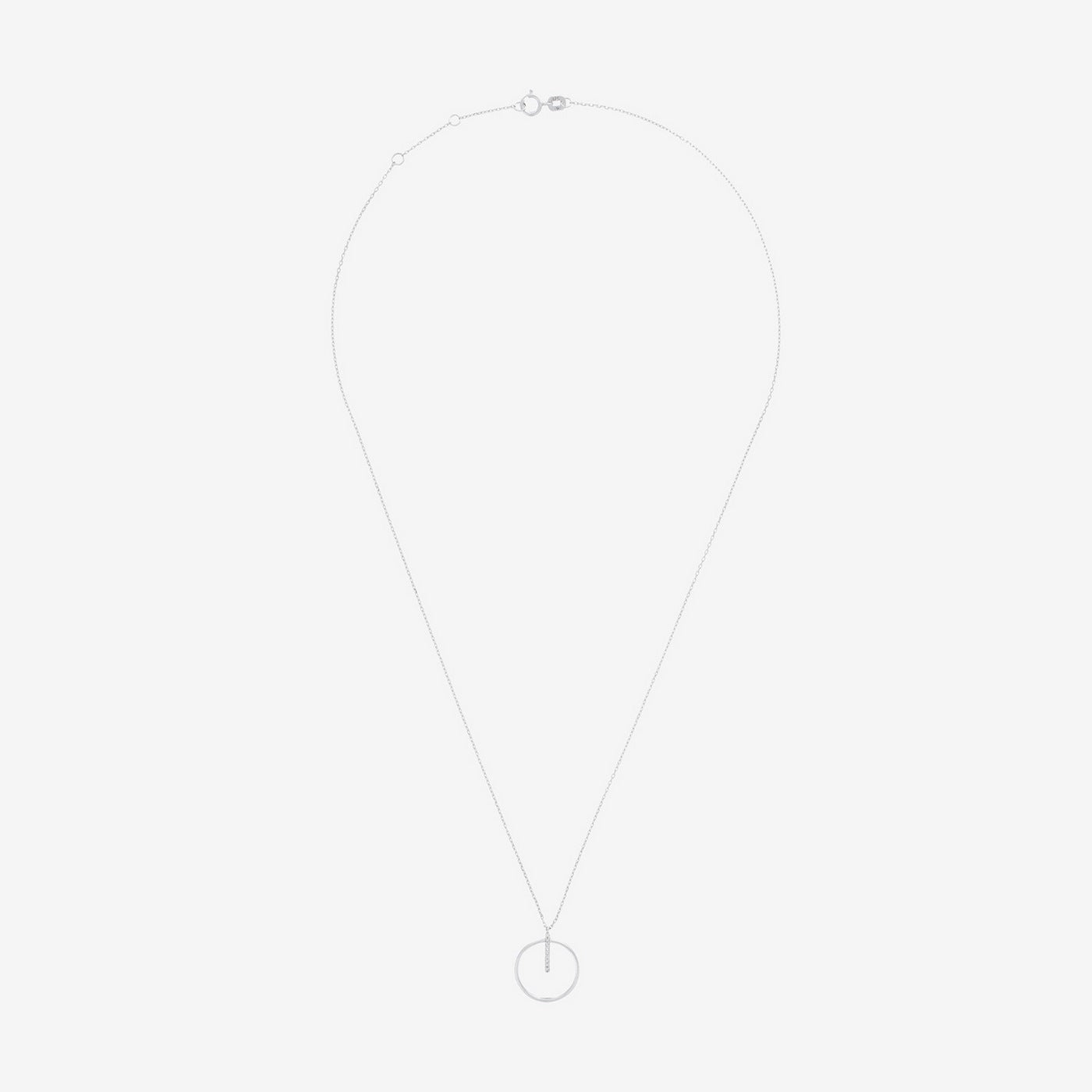 "Prodigious Circle" Necklace D0.03/9 - 375/1000 White Gold