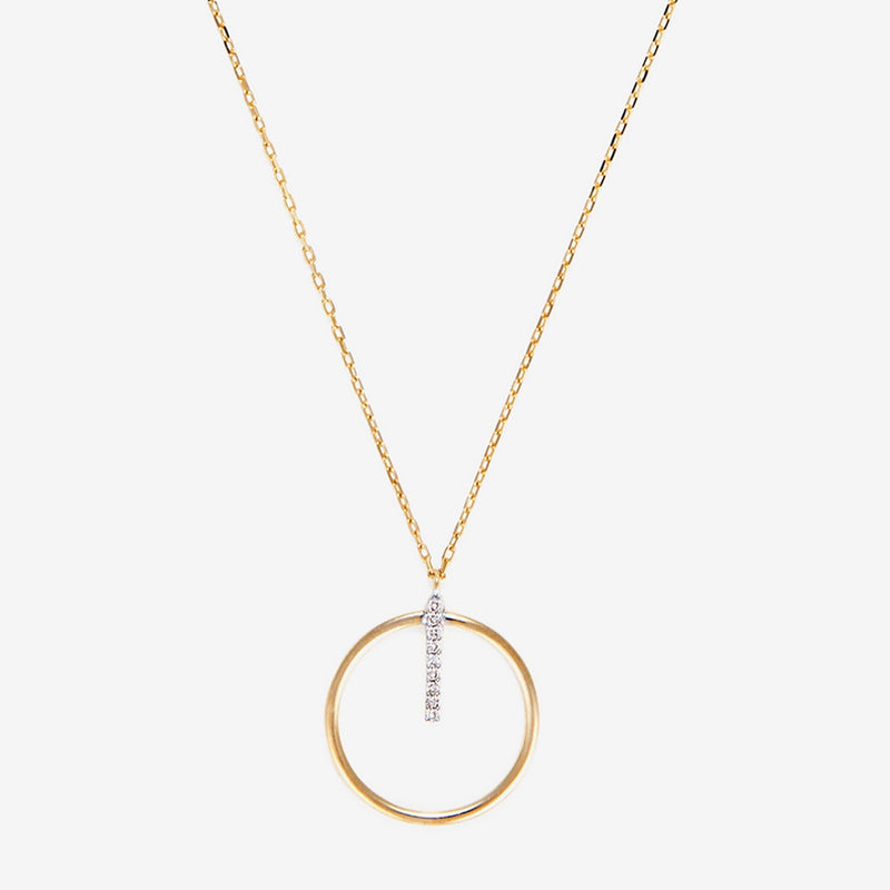 Cercle Prodigieux" necklace 0.03/9 diamond - 375/1000 yellow gold
