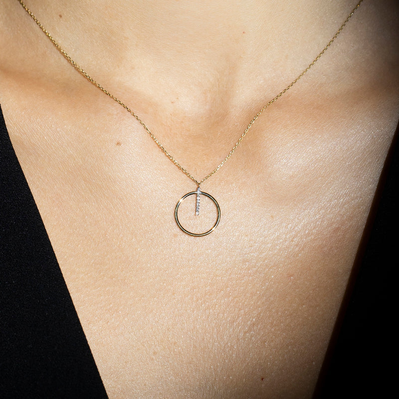 Necklace "Cercle Prodigieux" D0,03/9 - Yellow gold 375/1000