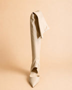 Pamela High-Knee Boot In Ivory Stretch Lambskin