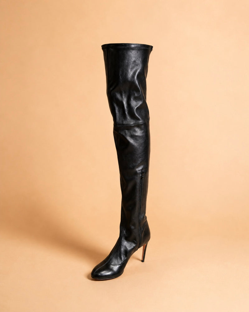 Roxy High Boot In Black Stretch Calf