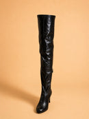 Roxy High Boot In Black Stretch Calf