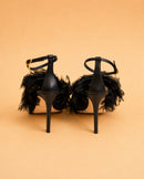 Baba Flat In Black Suede & Organza