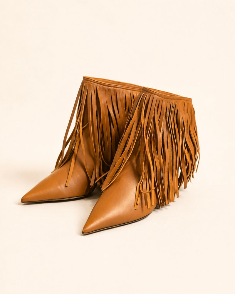 Padma Ankle Boot In Cognac Lambskin
