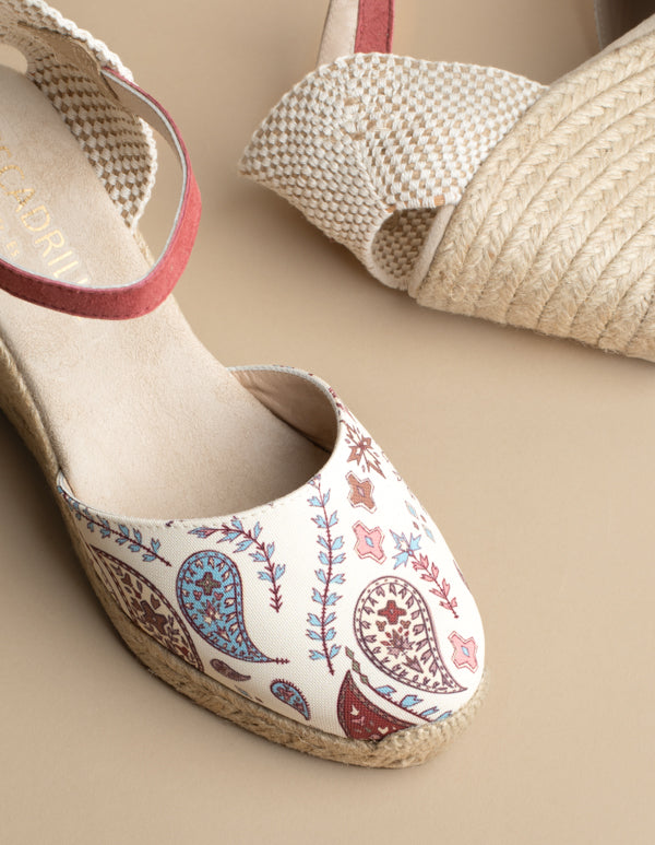 Espadrilles Cala Luna - Toile Motif Provençal - Femme