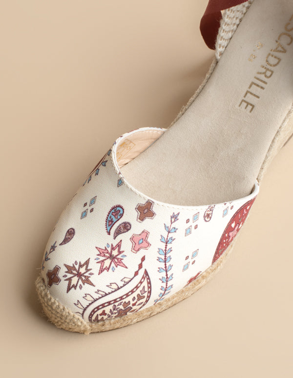 Espadrilles Cala Luna - Toile Motif Provençal - Femme