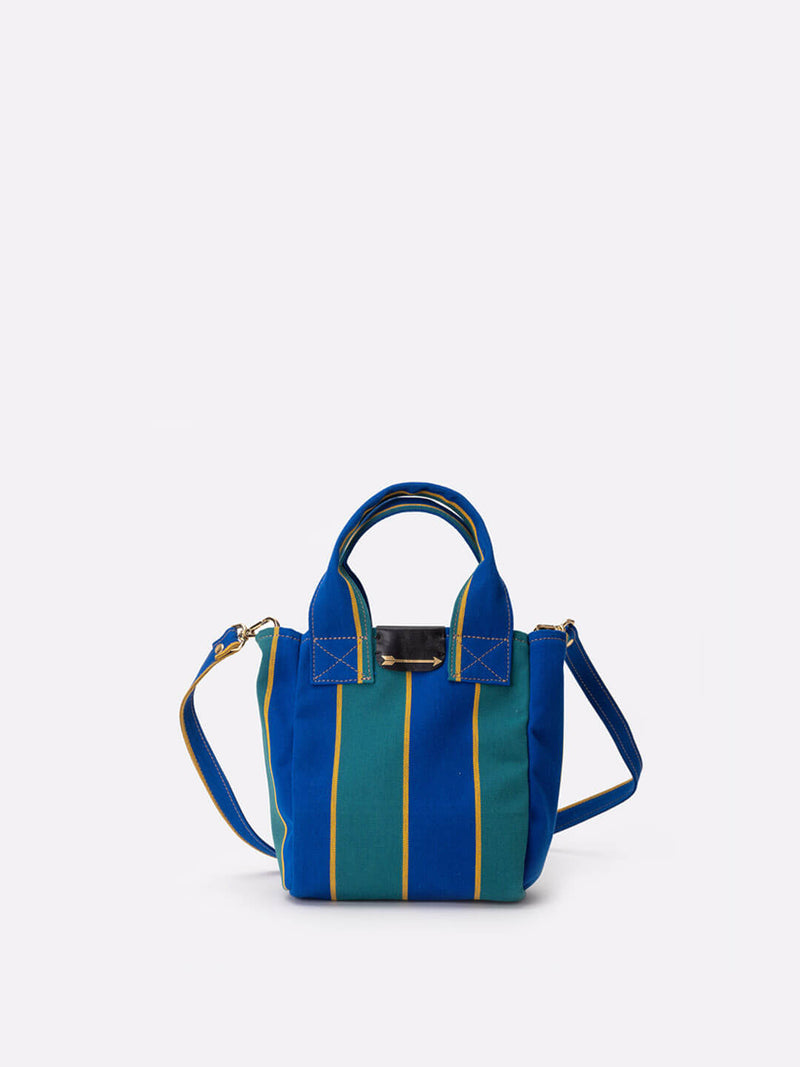 Sac Calypso Rayure Bleue Et Verte