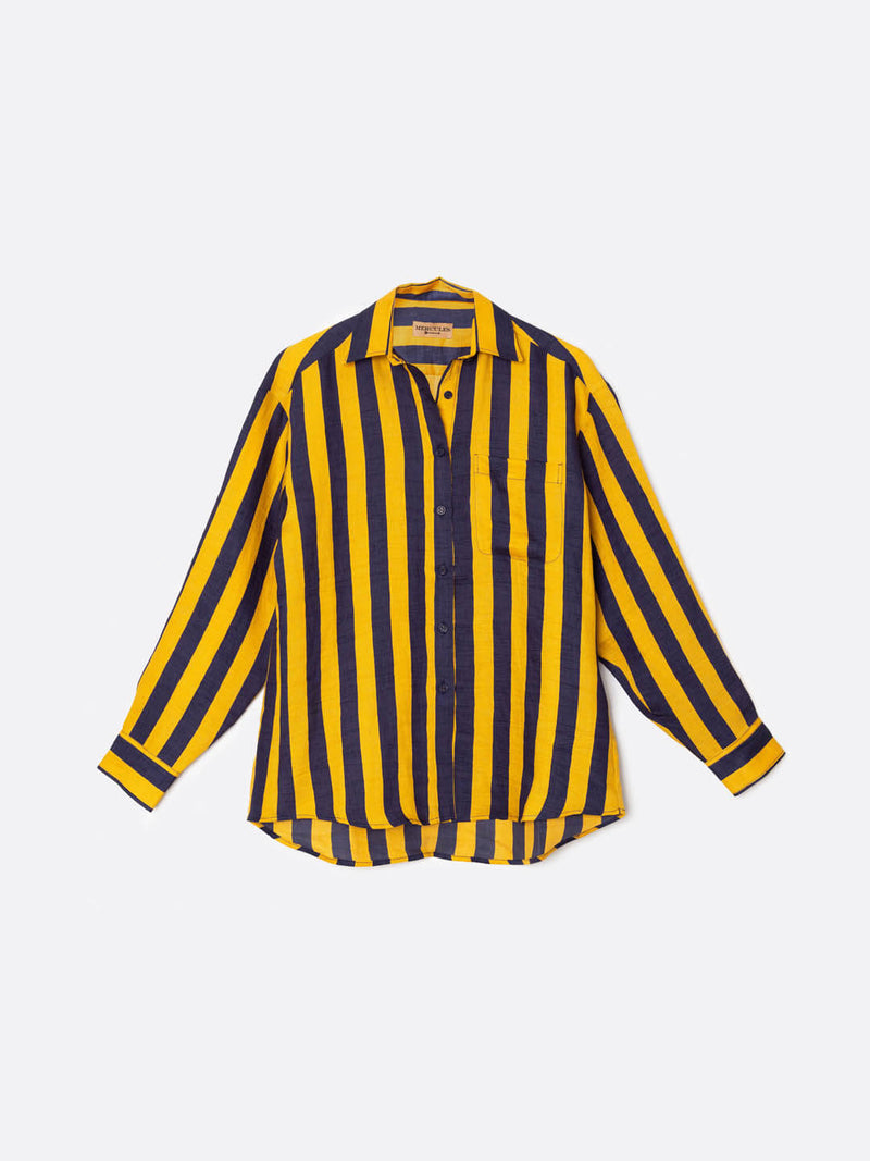 Blue And Yellow Striped Shirt