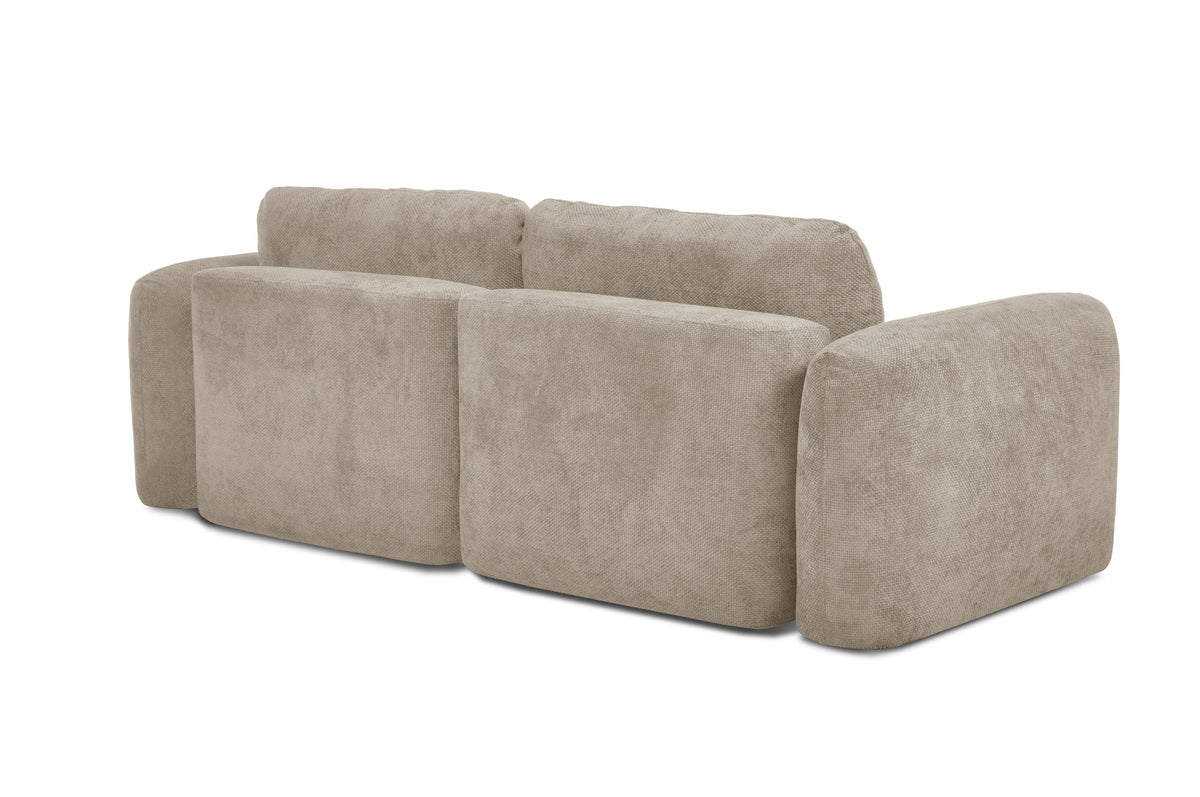 Nao – Kompaktes Eckschlafsofa – Chenille-Stoff