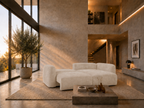 Nao – Kompaktes Eckschlafsofa – Chenille-Stoff
