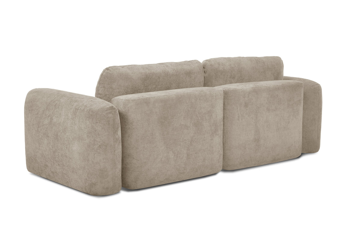 Nao – Kompaktes Eckschlafsofa – Chenille-Stoff
