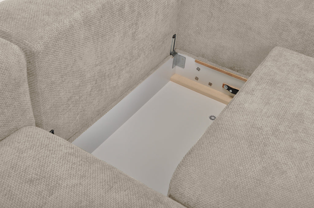 Nao – Kompaktes Eckschlafsofa – Chenille-Stoff