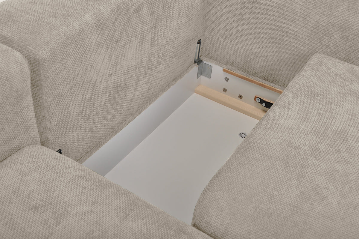 Nao – Kompaktes Eckschlafsofa – Chenille-Stoff