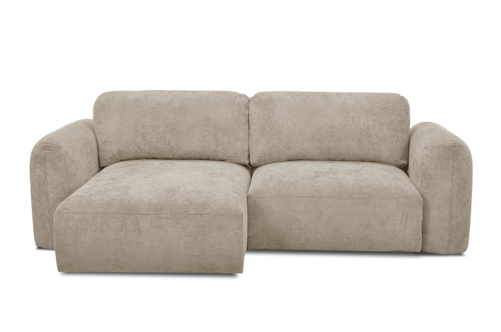 Nao – Kompaktes Eckschlafsofa – Chenille-Stoff