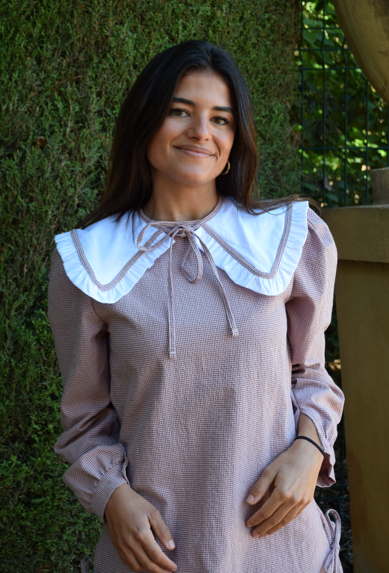 Robe Elisa Vichy Burgundy