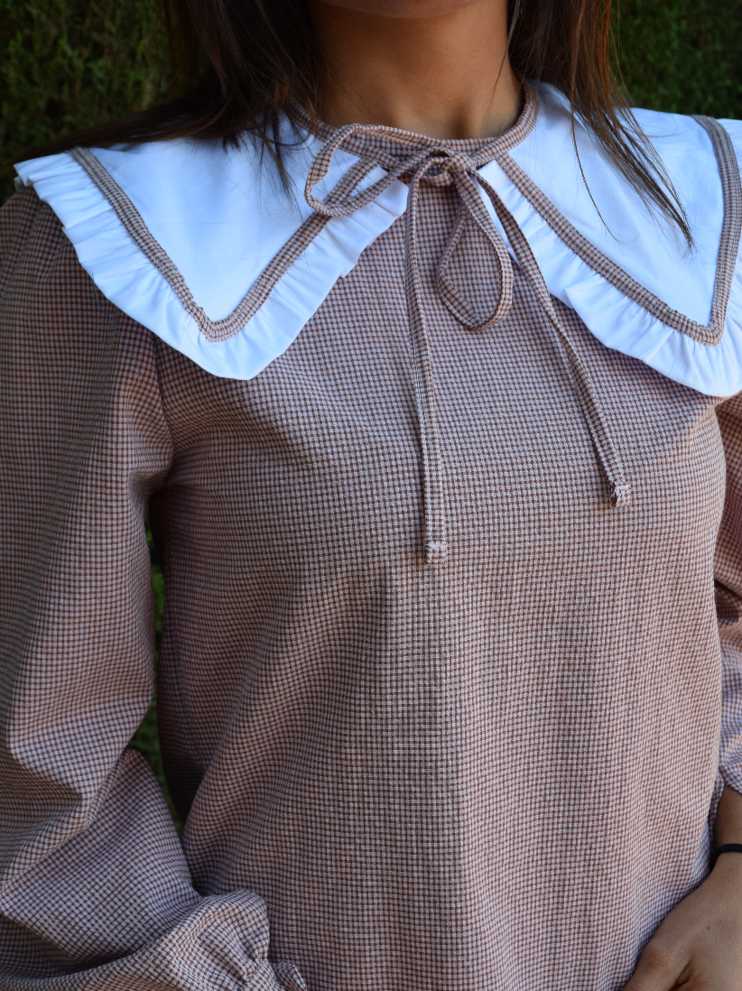Vestido Elisa Vichy Burdeos