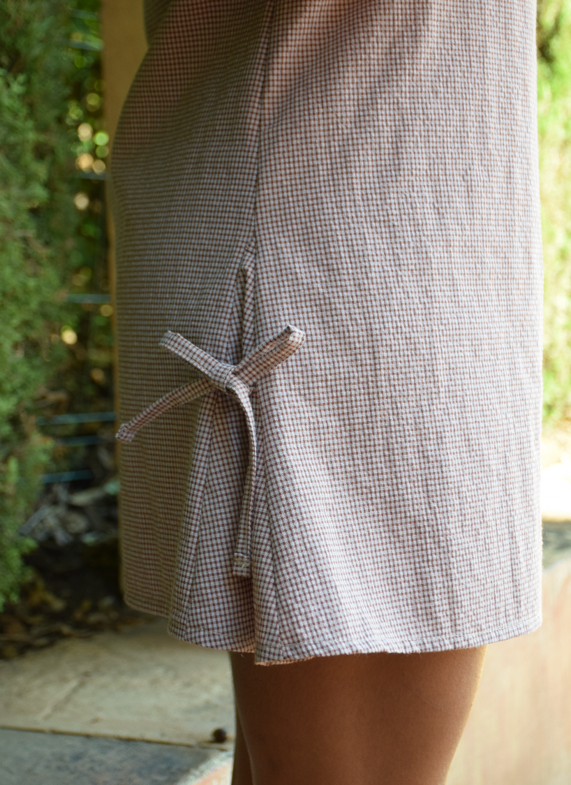 Vestido Elisa Vichy Burdeos