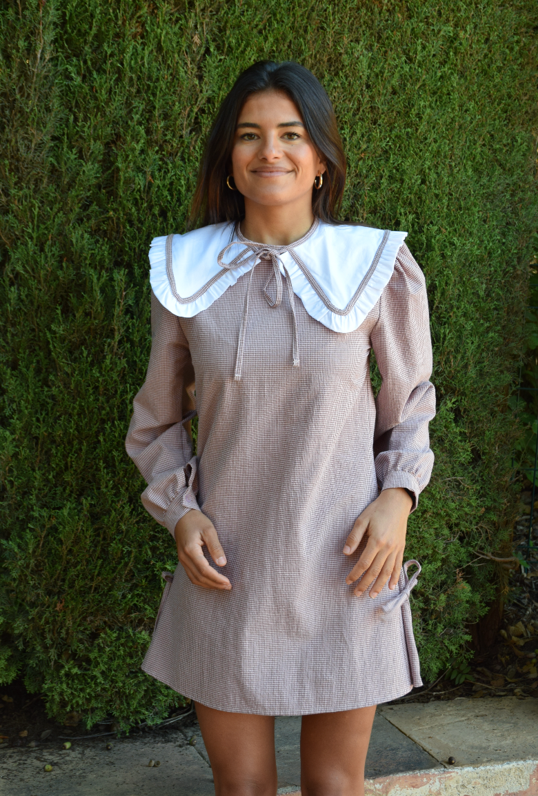 Vestido Elisa Vichy Burdeos