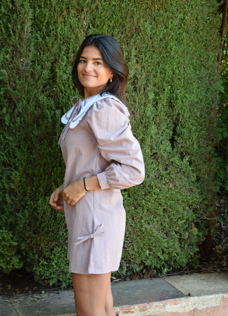 Vestido Elisa Vichy Burdeos