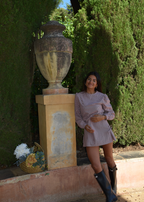 Vestido Elisa Vichy Burdeos