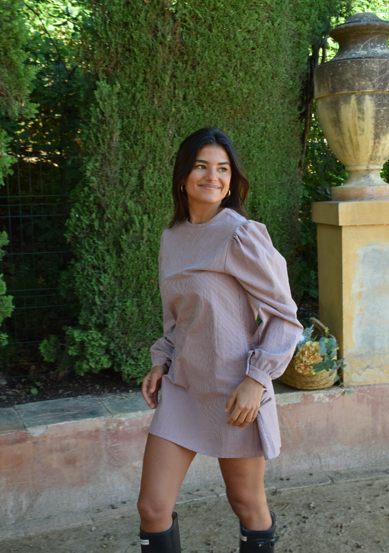 Robe Elisa Vichy Burgundy