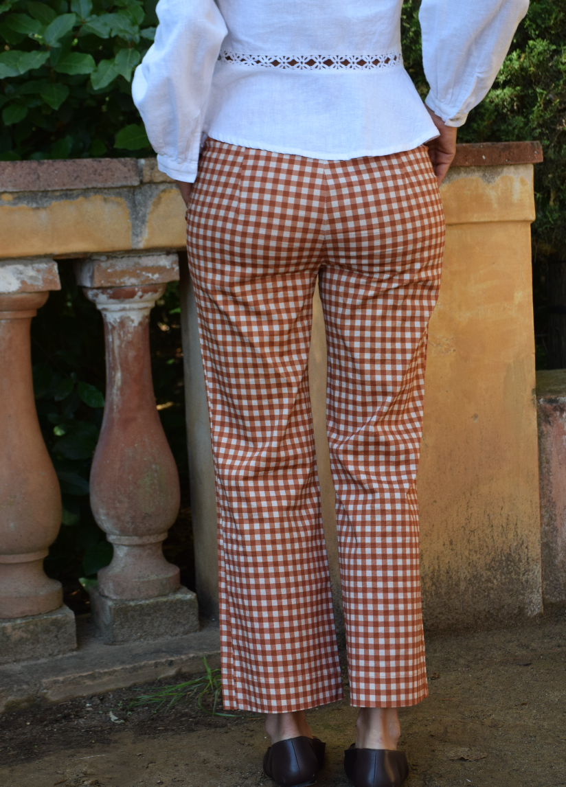 Pantalón Ares Vichy Terracota