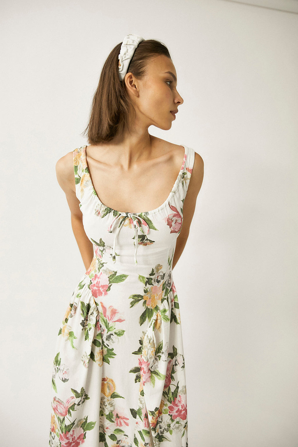 Vestido Largo de Lino Shisha - Floral