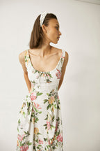 Vestido Largo de Lino Shisha - Floral