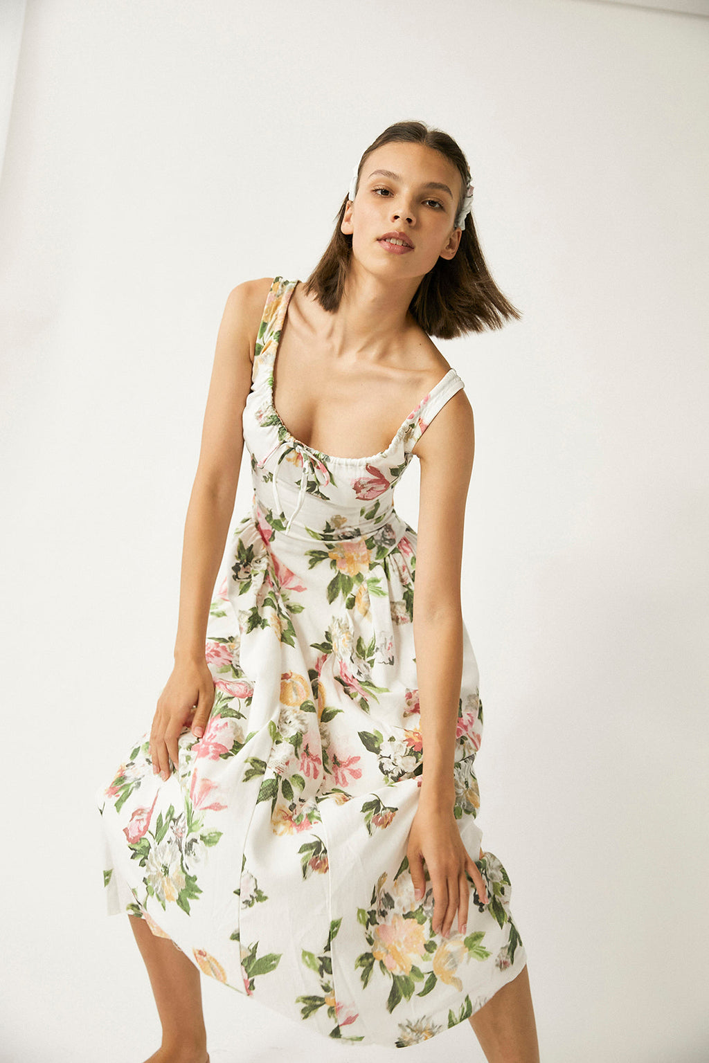 Vestido Largo de Lino Shisha - Floral