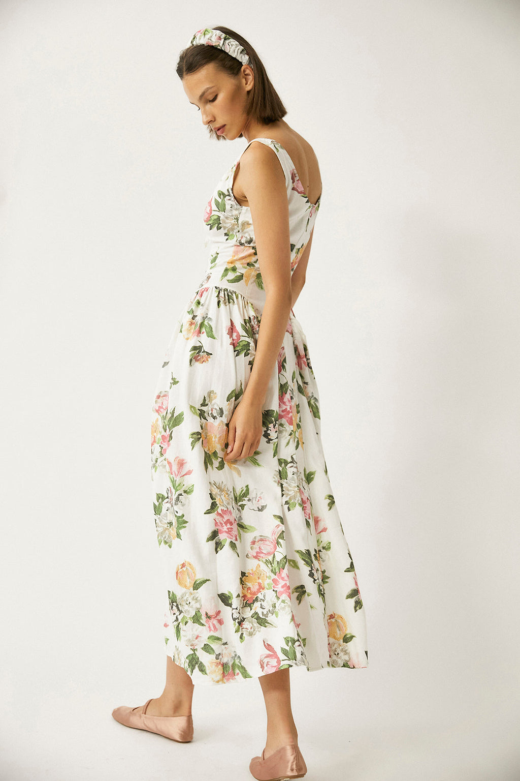 Vestido Largo de Lino Shisha - Floral