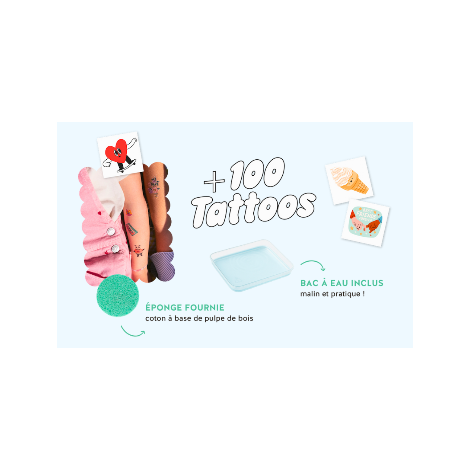 Caja de fiesta de 100 tatuajes - La Petite Epicerie