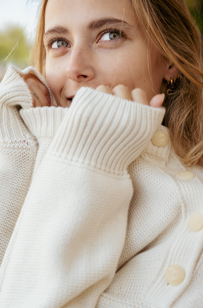 Hand-Embroidered Anchor Crew Neck Jumper - Natural - Women