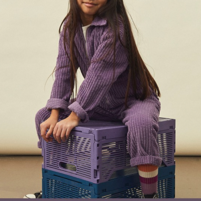 Combinaison Velours Bio - Violet - Fille