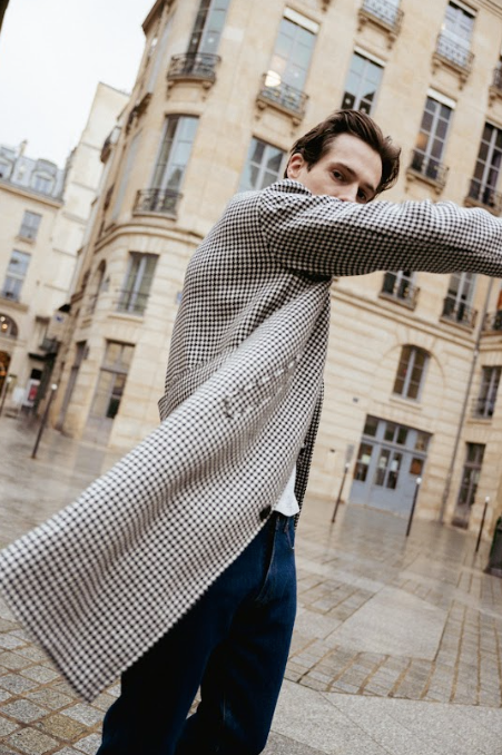 Fursac - Houndstooth Wool Coat