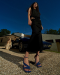 Zapatos Poppy Cuero Granulado Azul Profundo