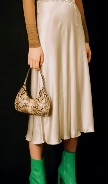Sac Baby Amber Mocha Cuir Imprimé Serpent