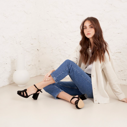 Sandales À Talon Célia - Noir velours - Femme