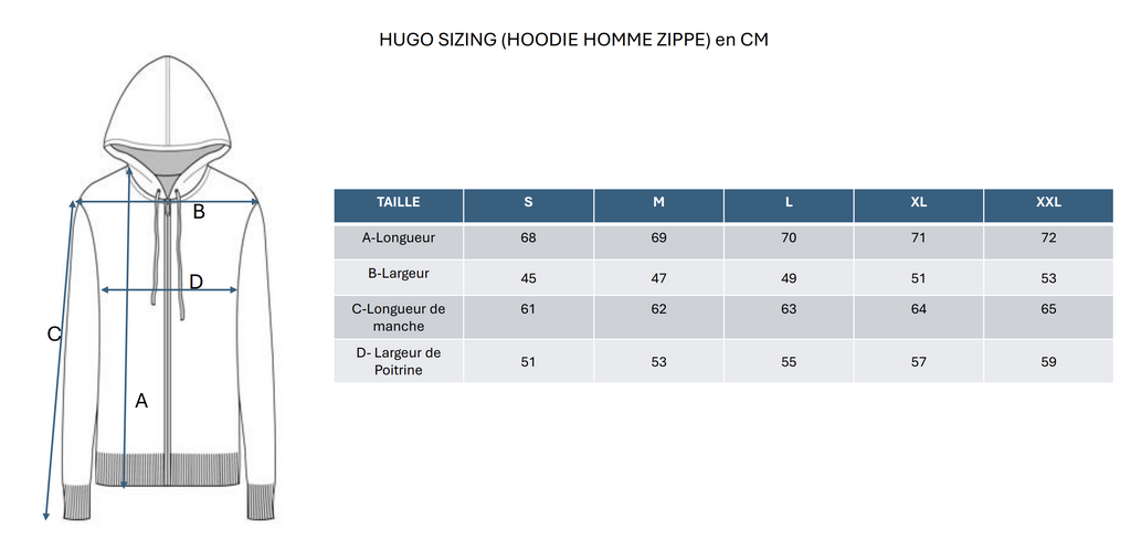 Hugo Zip-Up Hooded Sweatshirt - Navy Blue - Men