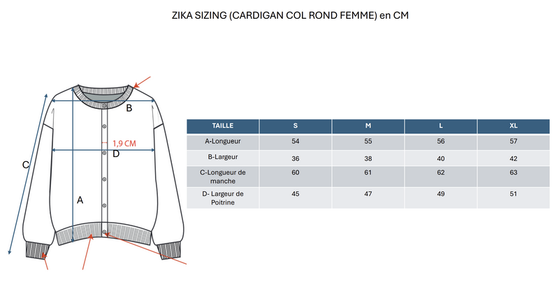 Cárdigan Zika Cuello Redondo - Azul Cielo - 100% Cachemira Oeko-Tex - Mujer