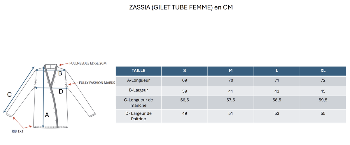 Gilet Tube Zassia - Noir