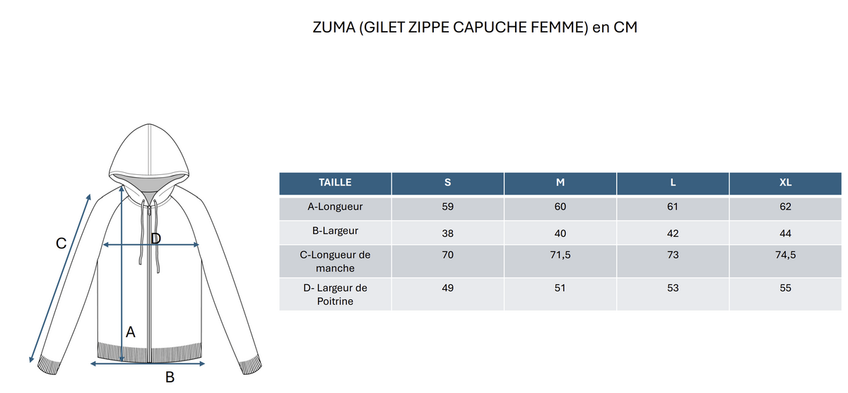 Felpa Con Cappuccio E Zip Zuma - Nero