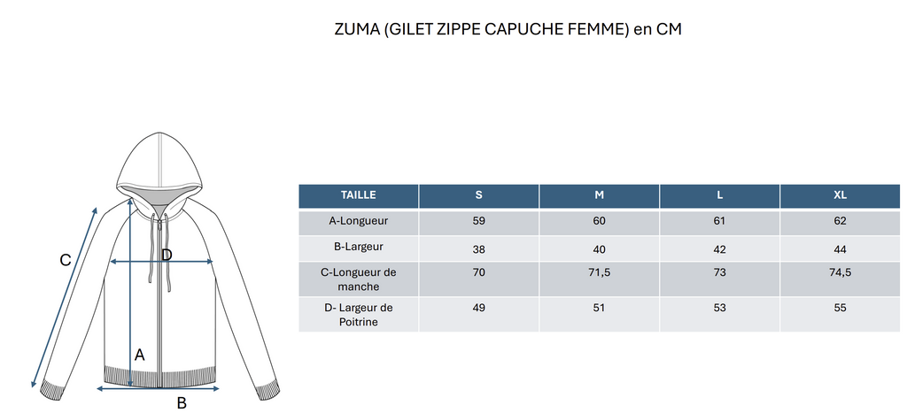 Sudadera con Cremallera y Capucha Zuma - Negro