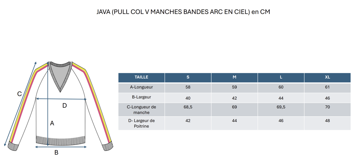 Maglione Scollo a V Righe Arcobaleno Maniche Java - Grigio Chiaro