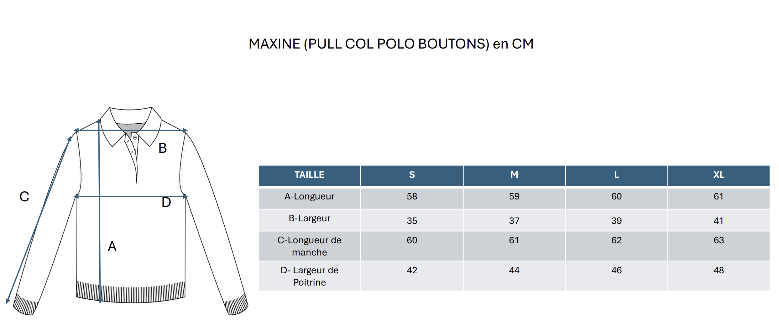 Jersey Cuello Polo Botones Maxine - Negro Blanco